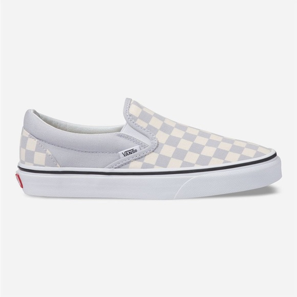 VANS Checkerboard Gray Dawn & True White Womens Slip-On Shoes - Picture 11 of 11